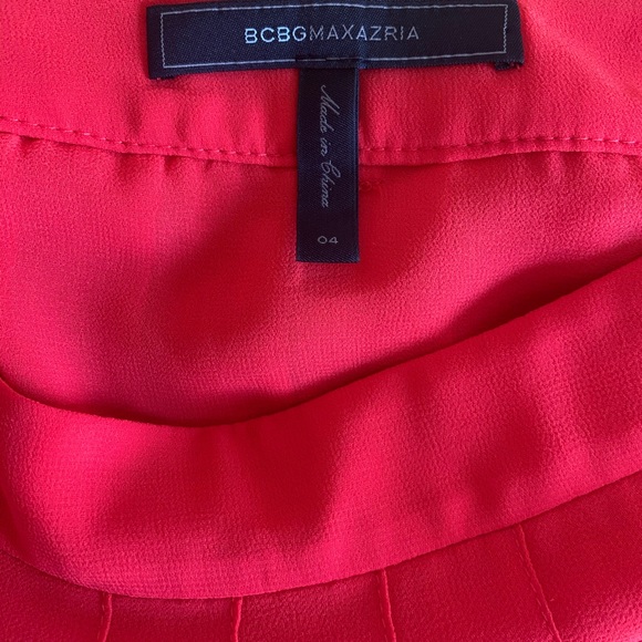 BCBGMaxazria Red Pleated Skirt - Picture 3 of 4